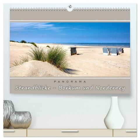Strandblicke Borkum und Norderney (hochwertiger Premium Wandkalender 2027 DIN A2 quer), Kunstdruck in Hochglanz