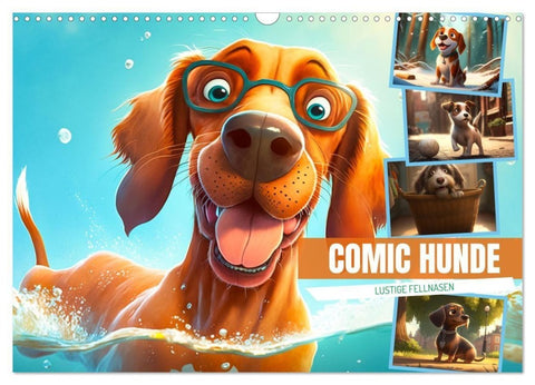 Comic Hunde (Wandkalender 2027 DIN A3 quer), CALVENDO Monatskalender