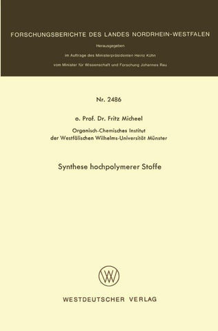 Synthese hochpolymerer Stoffe