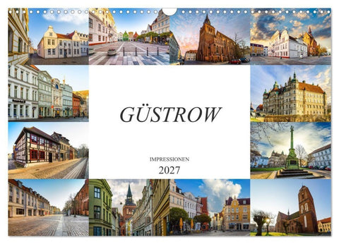 Güstrow Impressionen (Wandkalender 2027 DIN A3 quer), CALVENDO Monatskalender