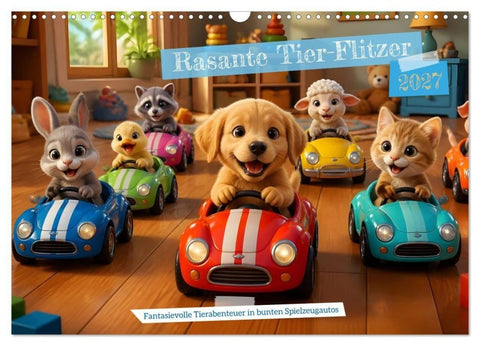 Rasante Tier-Flitzer (Wandkalender 2027 DIN A3 quer), CALVENDO Monatskalender