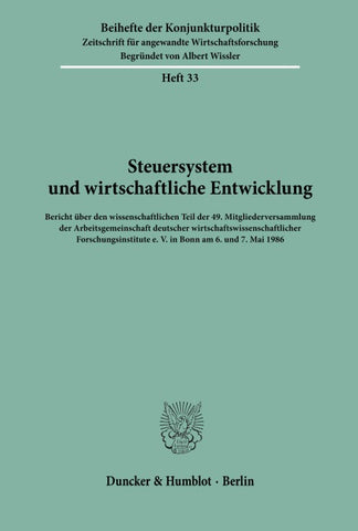 Steuersystem und wirtschaftliche Entwicklung.