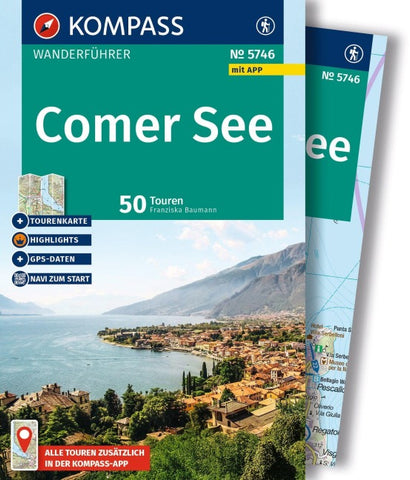 KOMPASS Wanderführer Comer See, 50 Touren mit Extra-Tourenkarte