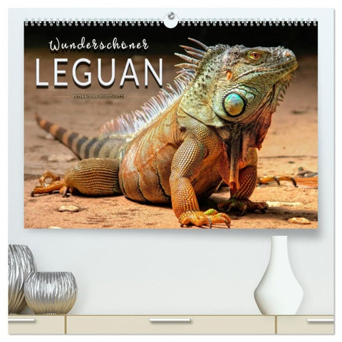 Wunderschöner Leguan (hochwertiger Premium Wandkalender 2026 DIN A2 quer), Kunstdruck in Hochglanz