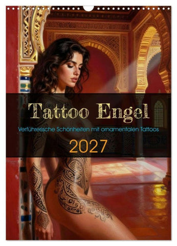 Tattoo Engel (Wandkalender 2027 DIN A3 hoch), CALVENDO Monatskalender