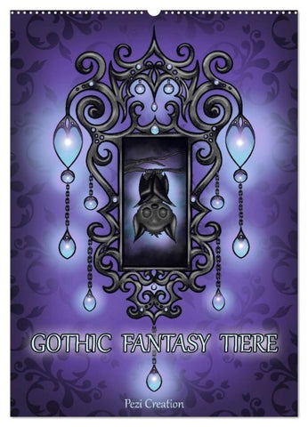Gothic Fantasy Tiere (Wandkalender 2027 DIN A2 hoch), CALVENDO Monatskalender