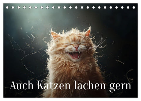 Auch Katzen lachen gern (Tischkalender 2027 DIN A5 quer), CALVENDO Monatskalender
