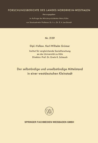 Der selbständige und unselbständige Mittelstand in einer westdeutschen Kleinstadt