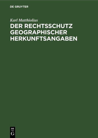 Rechtsschutz geographischer Herkunftsangaben