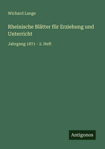 Rheinische Blätter für Erziehung und Unterricht