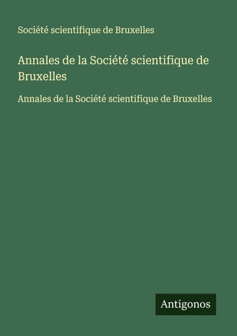 Annales de la Société scientifique de Bruxelles