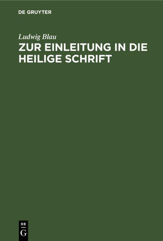 Zur Einleitung in die Heilige Schrift