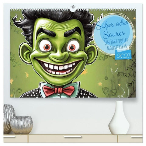 Süßes oder Saures - Ein Jahr voller Monsterspaß (hochwertiger Premium Wandkalender 2027 DIN A2 quer), Kunstdruck in Hochglanz