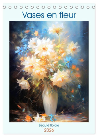Vases en fleur (Calendrier de bureau 2026 DIN A5 horizontal), CALVENDO calendrier mensuel