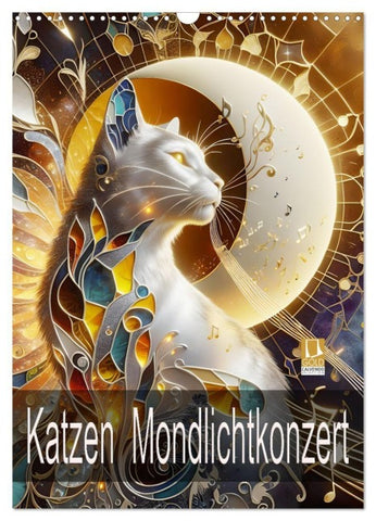 Katzen Mondlichtkonzert (Wandkalender 2027 DIN A3 hoch), CALVENDO Monatskalender