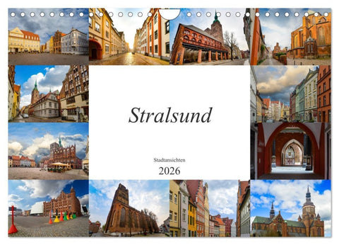 Stralsund Stadtansichten (Wandkalender 2026 DIN A4 quer), CALVENDO Monatskalender