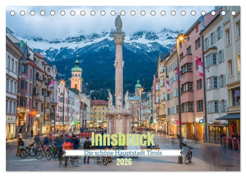 Innsbruck - Die schöne Hauptstadt Tirols (Tischkalender 2026 DIN A5 quer), CALVENDO Monatskalender