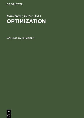 Optimization. Volume 10, Number 1