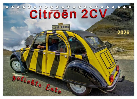 Citroën 2CV - geliebte Ente (Tischkalender 2026 DIN A5 quer), CALVENDO Monatskalender