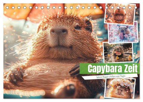 Capybara Zeit (Tischkalender 2026 DIN A5 quer), CALVENDO Monatskalender