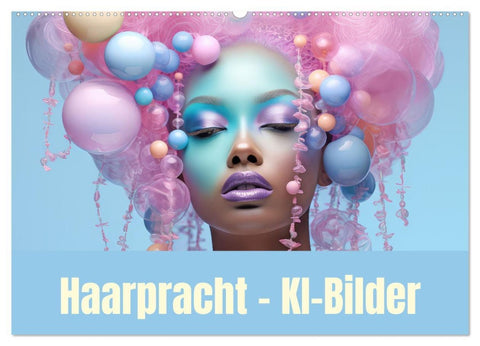 Haarpracht - KI-Bilder (Wandkalender 2026 DIN A2 quer), CALVENDO Monatskalender