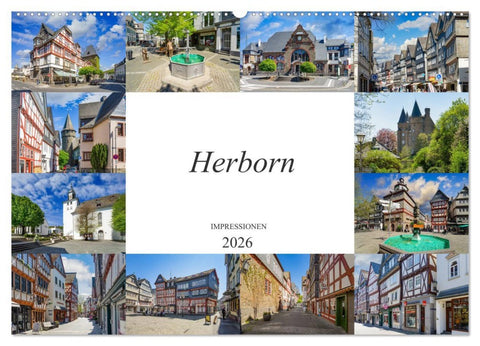 Herborn Impressionen (Wandkalender 2026 DIN A2 quer), CALVENDO Monatskalender