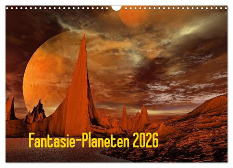 Fantasie-Planeten (Wandkalender 2026 DIN A3 quer), CALVENDO Monatskalender