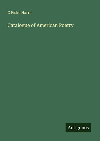 Catalogue of American Poetry