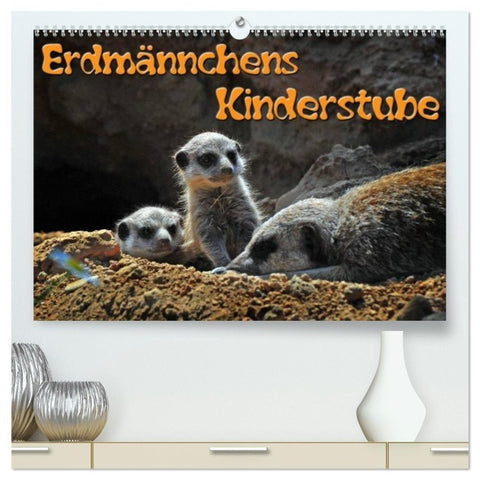 Erdmännchens Kinderstube (hochwertiger Premium Wandkalender 2027 DIN A2 quer), Kunstdruck in Hochglanz