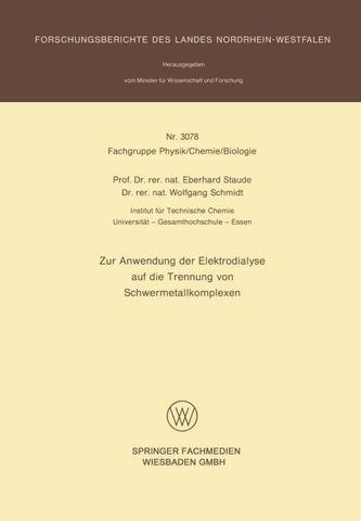 Zur Anwendung der Elektrodialyse auf die Trennung von Schwermetallkomplexen
