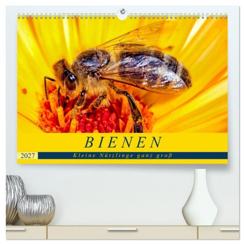BIENEN - Kleine Nützlinge ganz groß (hochwertiger Premium Wandkalender 2027 DIN A2 quer), Kunstdruck in Hochglanz