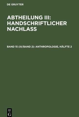Anthropologie, Hälfte 2