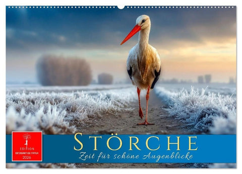 Störche - Zeit für schöne Augenblicke (Wandkalender 2026 DIN A2 quer), CALVENDO Monatskalender