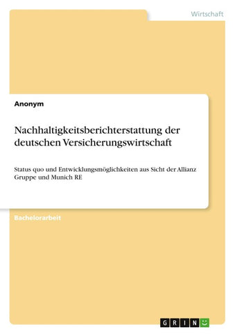 Nachhaltigkeitsberichterstattung der deutschen Versicherungswirtschaft