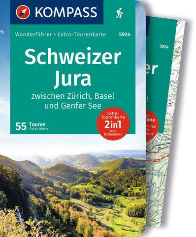 KOMPASS Wanderführer Schweizer Jura, 55 Touren mit Extra-Tourenkarte