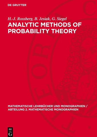 Analytic Methods of Probability Theory