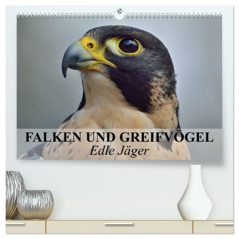 Falken und Greifvögel. Edle Jäger (hochwertiger Premium Wandkalender 2026 DIN A2 quer), Kunstdruck in Hochglanz