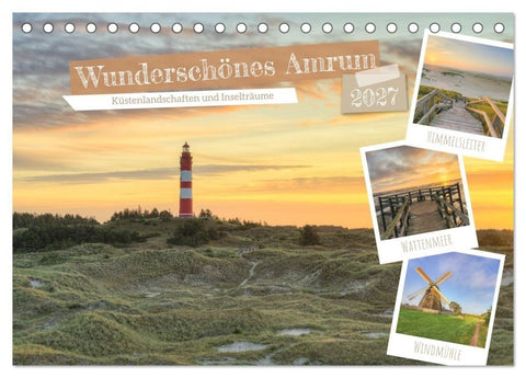 Wunderschönes Amrum (Tischkalender 2027 DIN A5 quer), CALVENDO Monatskalender