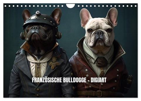 Französische Bulldogge KI Digiart (Wandkalender 2027 DIN A4 quer), CALVENDO Monatskalender