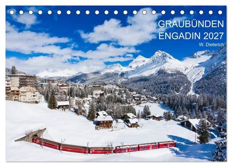 Graubünden Engadin 2027 (Tischkalender 2027 DIN A5 quer), CALVENDO Monatskalender
