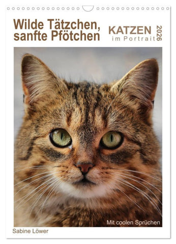 Wilde Tätzchen, sanfte Pfötchen (Wandkalender 2026 DIN A3 hoch), CALVENDO Monatskalender
