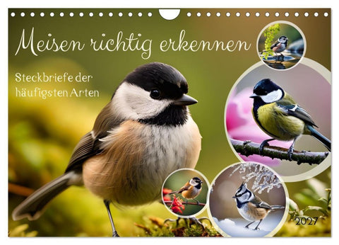 Meisen richtig erkennen (Wandkalender 2027 DIN A4 quer), CALVENDO Monatskalender