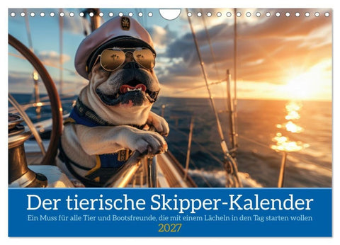 Der tierisch Skipper-Kalender (Wandkalender 2027 DIN A4 quer), CALVENDO Monatskalender