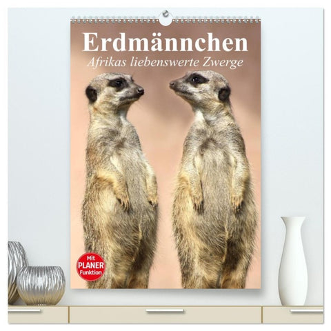 Erdmännchen - Afrikas liebenswerte Zwerge (hochwertiger Premium Wandkalender 2026 DIN A2 hoch), Kunstdruck in Hochglanz