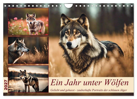 Ein Jahr unter Wölfen (Wandkalender 2027 DIN A4 quer), CALVENDO Monatskalender