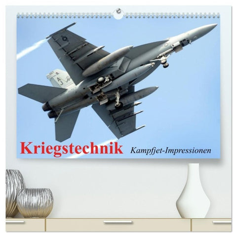 Kriegstechnik. Kampfjet-Impressionen (hochwertiger Premium Wandkalender 2027 DIN A2 quer), Kunstdruck in Hochglanz