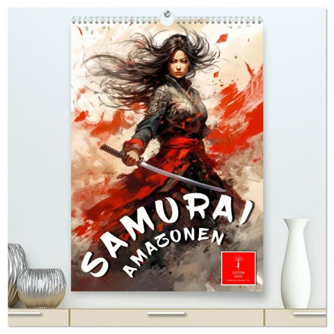 Samurai Amazonen (hochwertiger Premium Wandkalender 2027 DIN A2 hoch), Kunstdruck in Hochglanz
