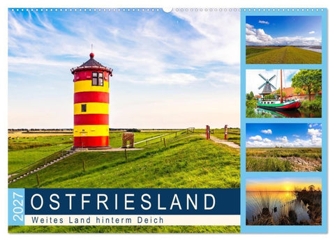 OSTFRIESLAND Weites Land hinterm Deich (Wandkalender 2027 DIN A2 quer), CALVENDO Monatskalender