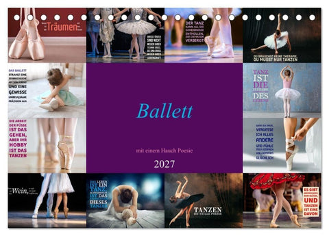 Ballett mit einem Hauch Poesie (Tischkalender 2027 DIN A5 quer), CALVENDO Monatskalender
