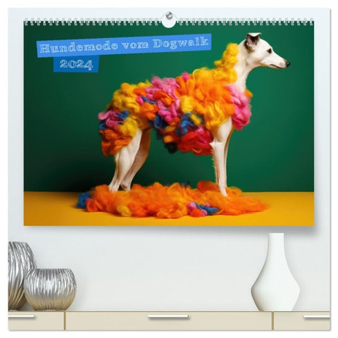 Hundemode vom Dogwalk (hochwertiger Premium Wandkalender 2026 DIN A2 quer), Kunstdruck in Hochglanz